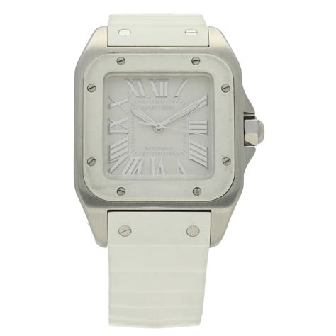 white cartier watch|cartier watch white rubber strap.